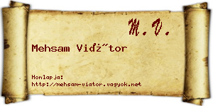 Mehsam Viátor névjegykártya